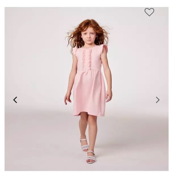 Janie AND Jack Ruffle Trim Ponte Party Dress Girls 7 Crystal Rose - Picture 4 of 14